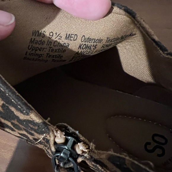 SO Leopard Print Ankle Boots W 9.5 - Picture 4 of 4